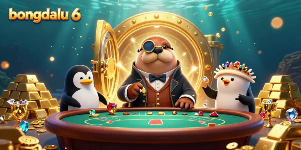 Experience thrilling underwater poker with bongdalu 6 and vivid casino elements in this colorful 3D scene.
