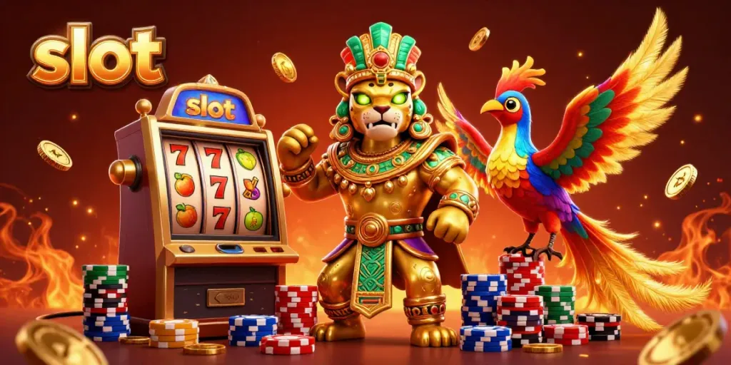 Spin the slot reels with vibrant character design, showcasing jackpot elements and action in a dynamic casino scene.