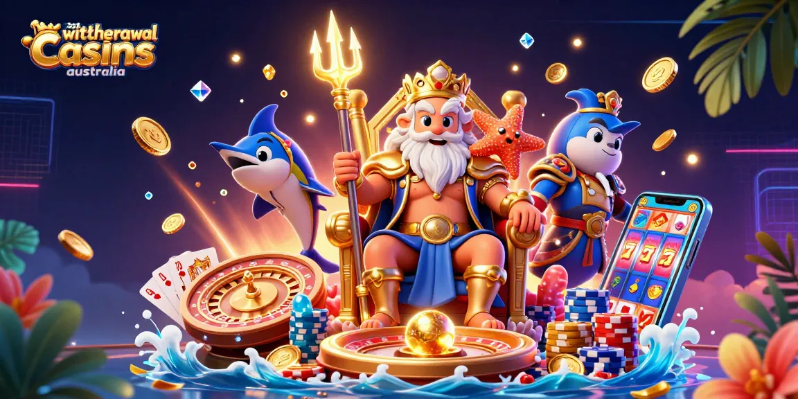 Experience fast withdrawal casinos Australia with immersive gaming featuring Neptune, coins, and excitement!
