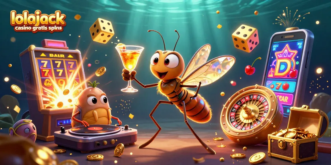 Experience lolajack casino gratis spins with this vibrant 3D casino scene featuring exciting slots and dynamic elements.