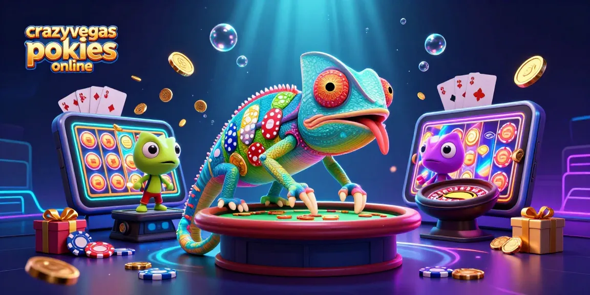 Play exciting games at crazyvegas pokies online, featuring vibrant slot reels and dynamic casino graphics.
